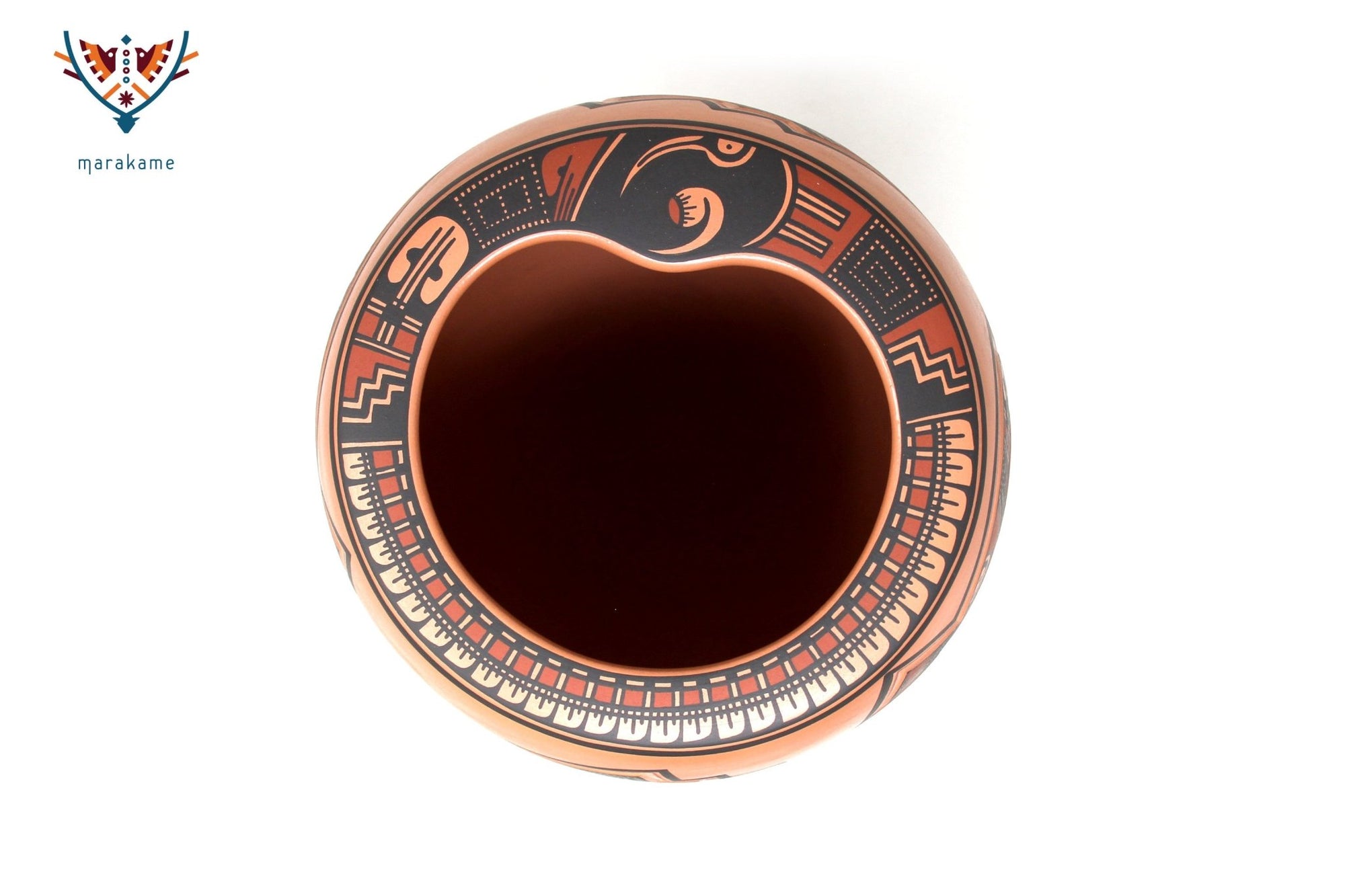 Ceramica Mata Ortiz - Rossastro - Arte Huichol - Marakame