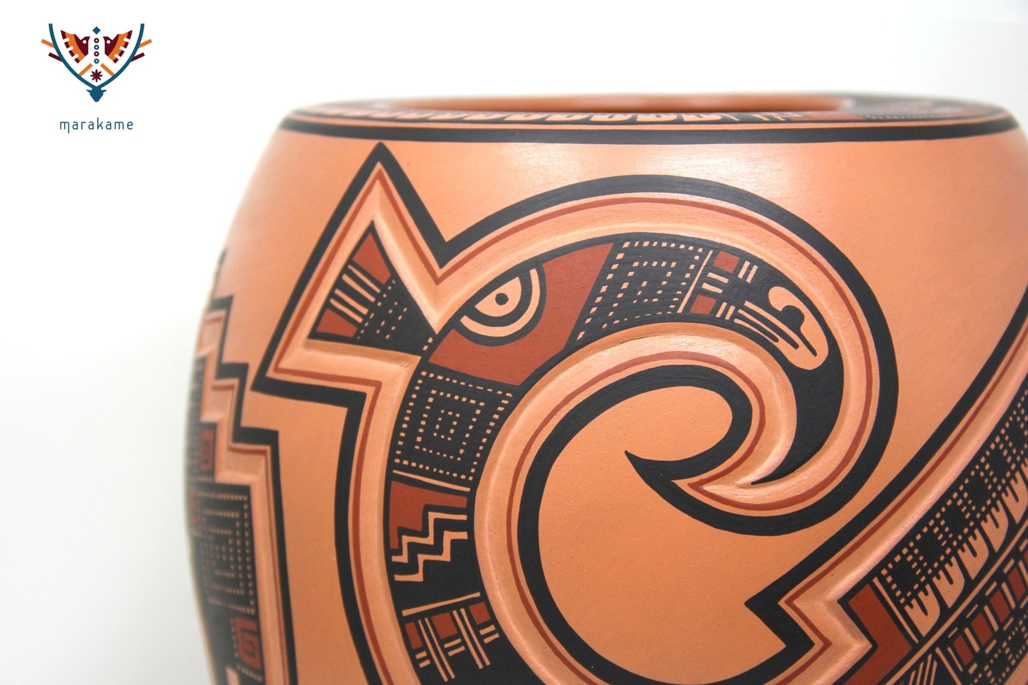 Mata Ortiz Céramique - Rougeâtre - Art Huichol - Marakame