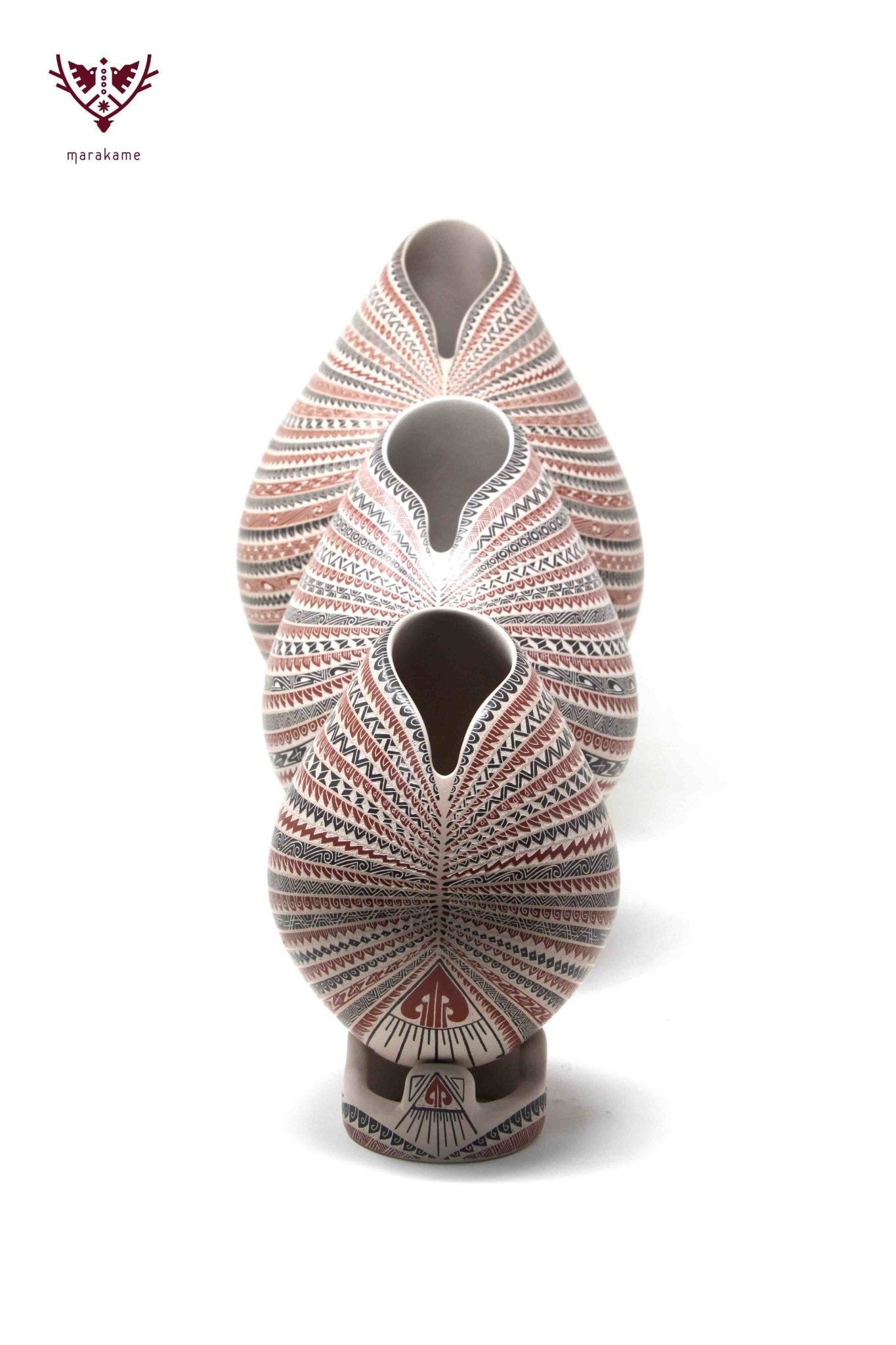 Ceramica Mata Ortiz - Trittico Bugarini e Gallegos - Arte Huichol - Marakame