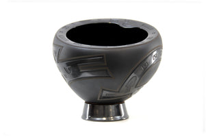 Mata Ortiz Ceramics - Black Urn - Huichol Art - Marakame