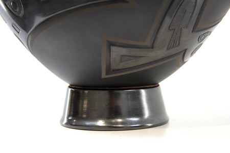 Céramique Mata Ortiz - Urne noire - Art Huichol - Marakame