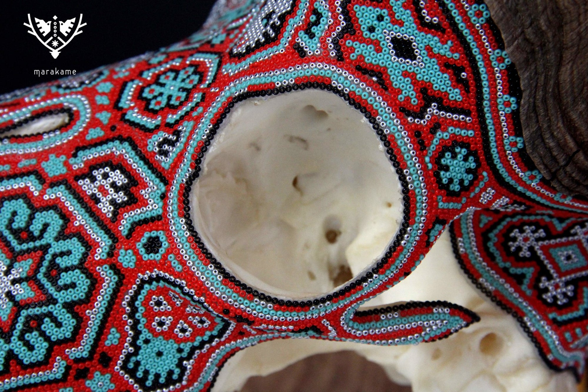 Authentic Bighorn Sheep Skull - Tatewari - Huichol Art - Marakame