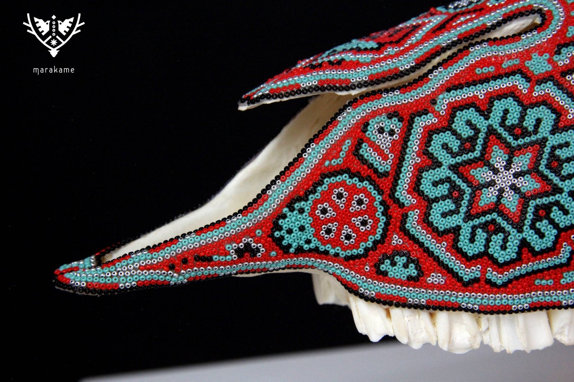 Authentic Bighorn Sheep Skull - Tatewari - Huichol Art - Marakame