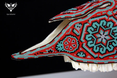 Authentic Bighorn Sheep Skull - Tatewari - Huichol Art - Marakame