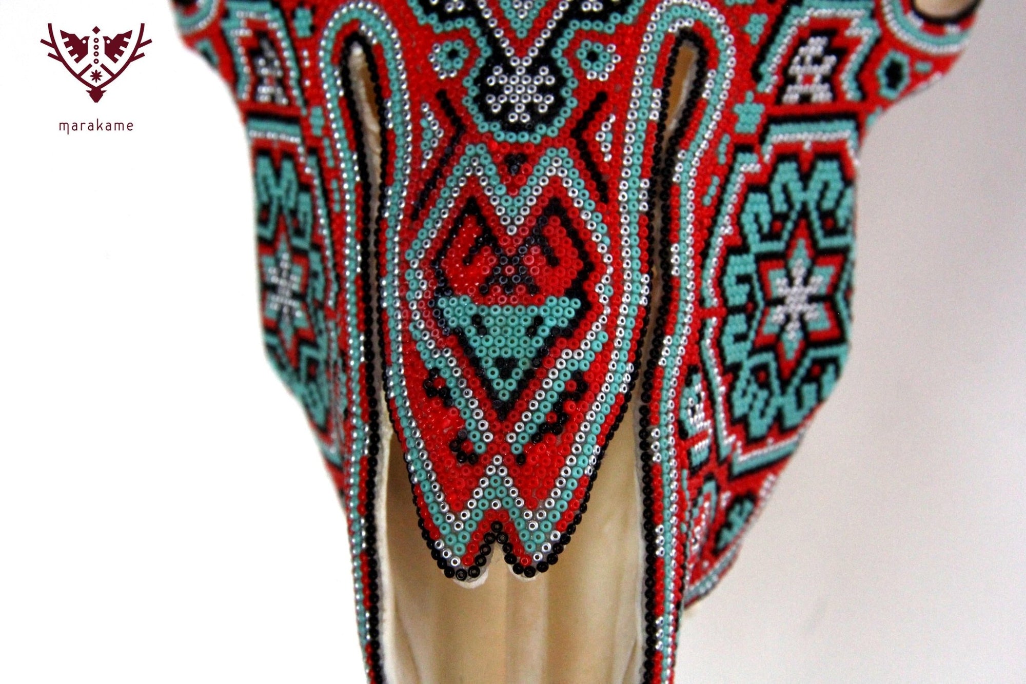 Authentic Bighorn Sheep Skull - Tatewari - Huichol Art - Marakame