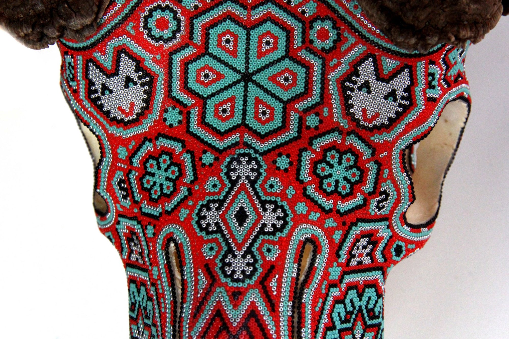 Authentic Bighorn Sheep Skull - Tatewari - Huichol Art - Marakame