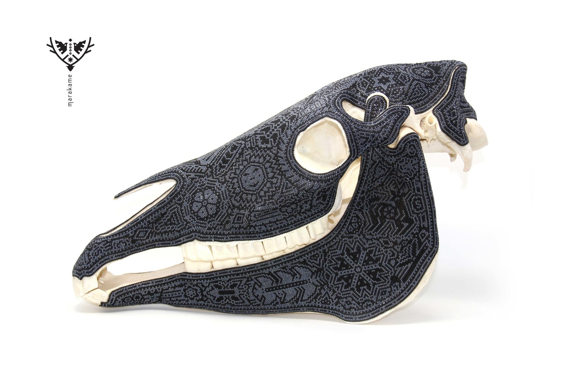 Cráneo de Caballo Huichol -"Werika K+pi" - Arte Huichol - Marakame