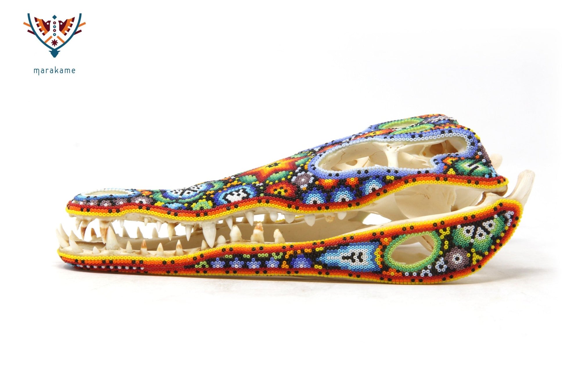 Crocodile Skull - Yutsi tutuya I - Huichol Art - Marakame