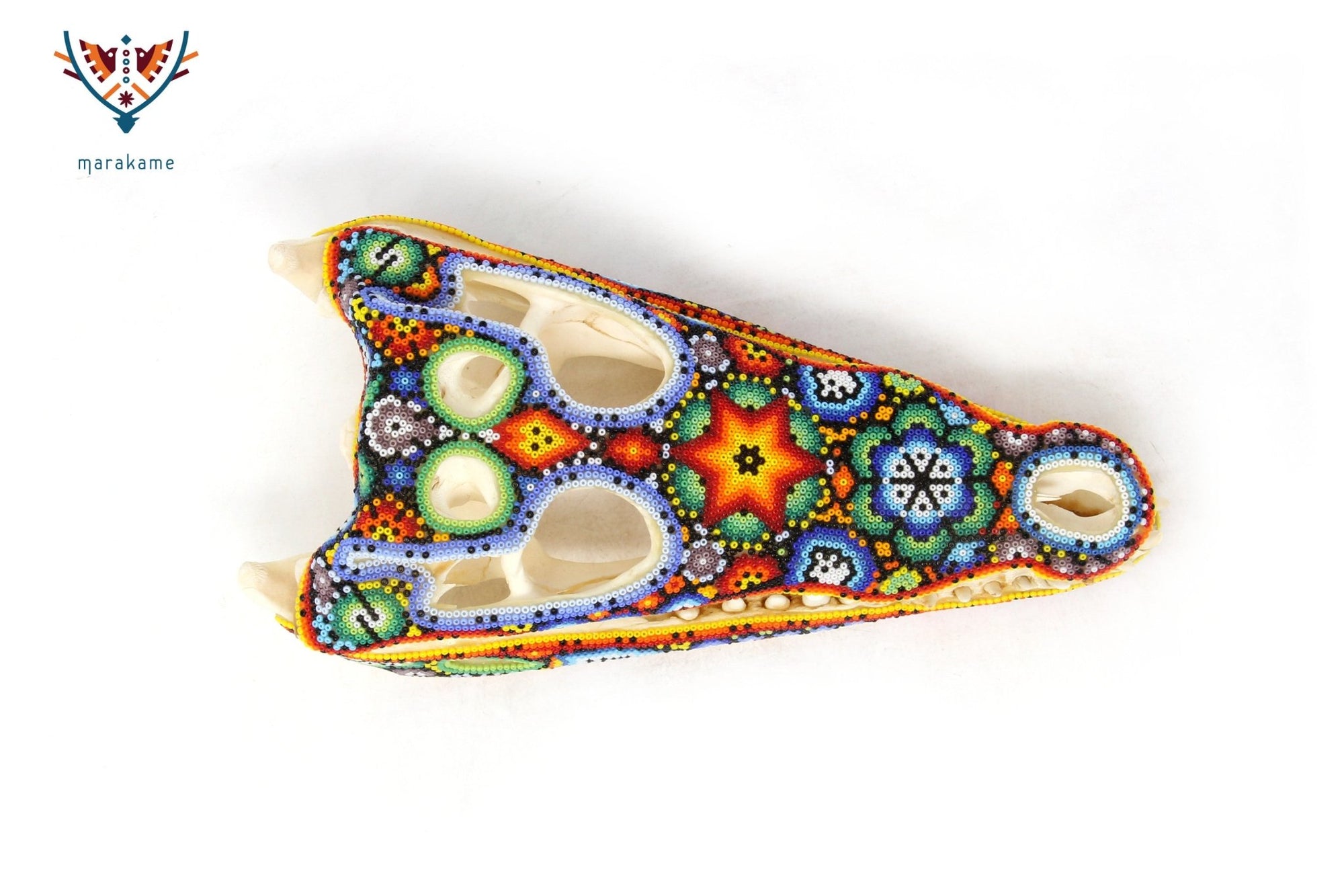 Crocodile Skull - Yutsi tutuya I - Huichol Art - Marakame