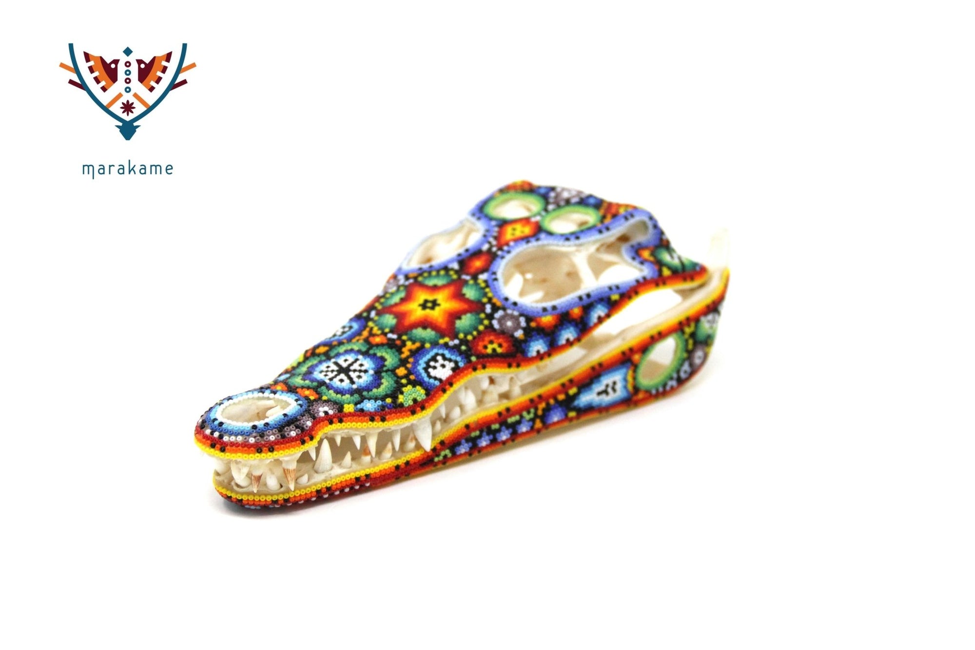 Crocodile Skull - Yutsi tutuya I - Huichol Art - Marakame