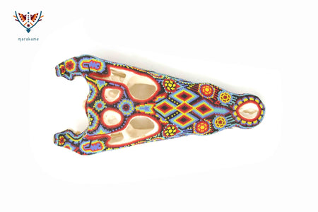 Krokodilschädel - Yutsi tutuya III - Huichol Art - Marakame