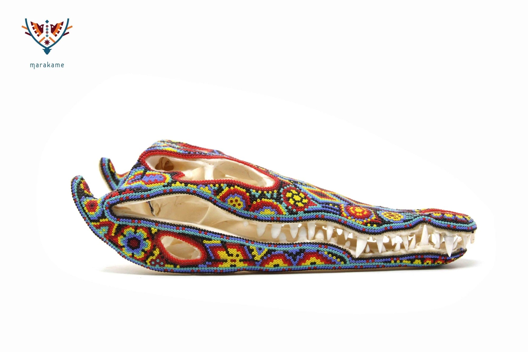 Krokodilschädel - Yutsi tutuya III - Huichol Art - Marakame