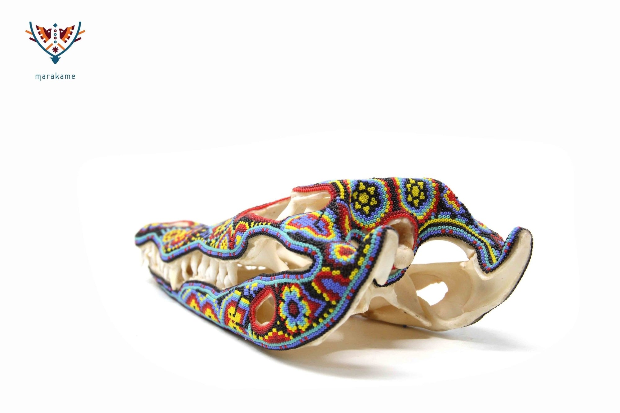 Krokodilschädel - Yutsi tutuya III - Huichol Art - Marakame