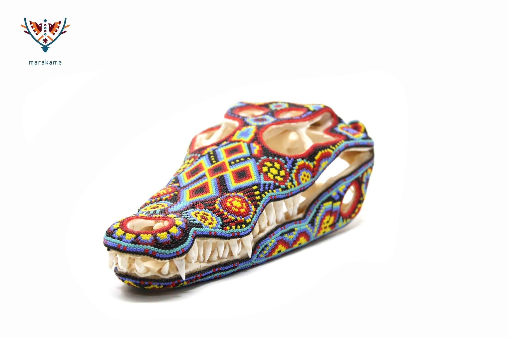 Krokodilschädel - Yutsi tutuya III - Huichol Art - Marakame