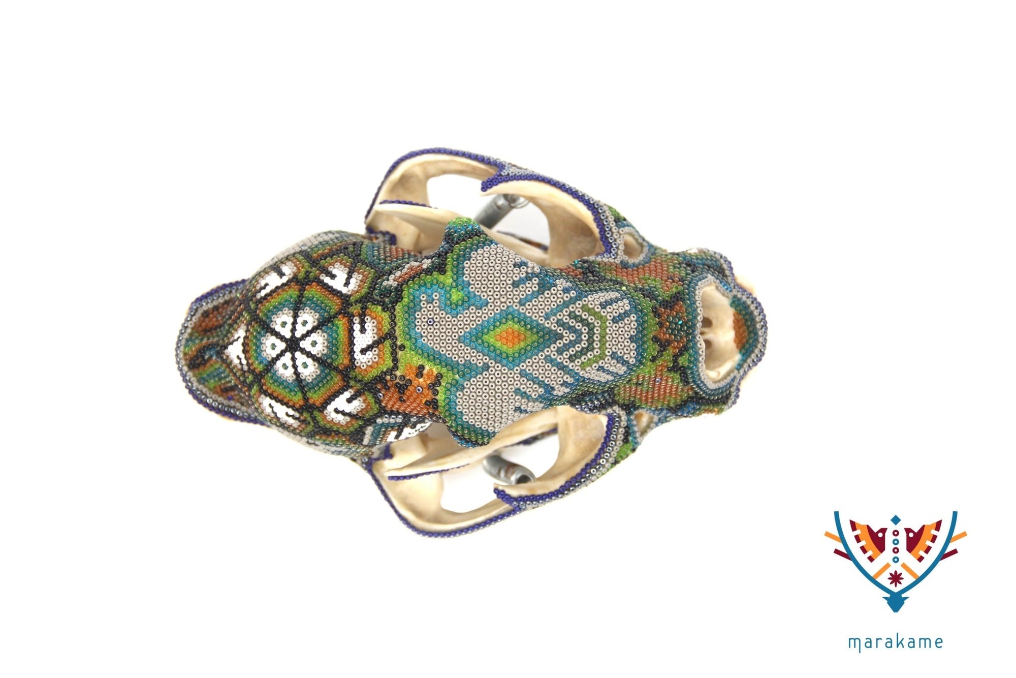 Huichol Puma Schädel - "Werikateime" - Huichol Kunst - Marakame