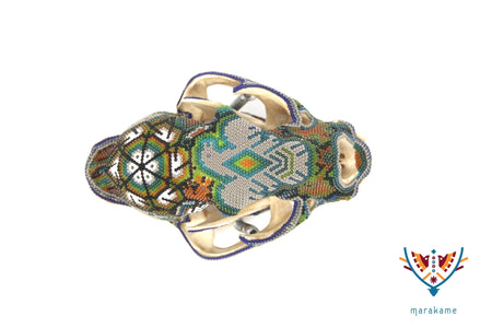Huichol Puma Schädel - "Werikateime" - Huichol Kunst - Marakame