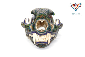 Crâne de puma Huichol - "Werikateime" - Art Huichol - Marakame