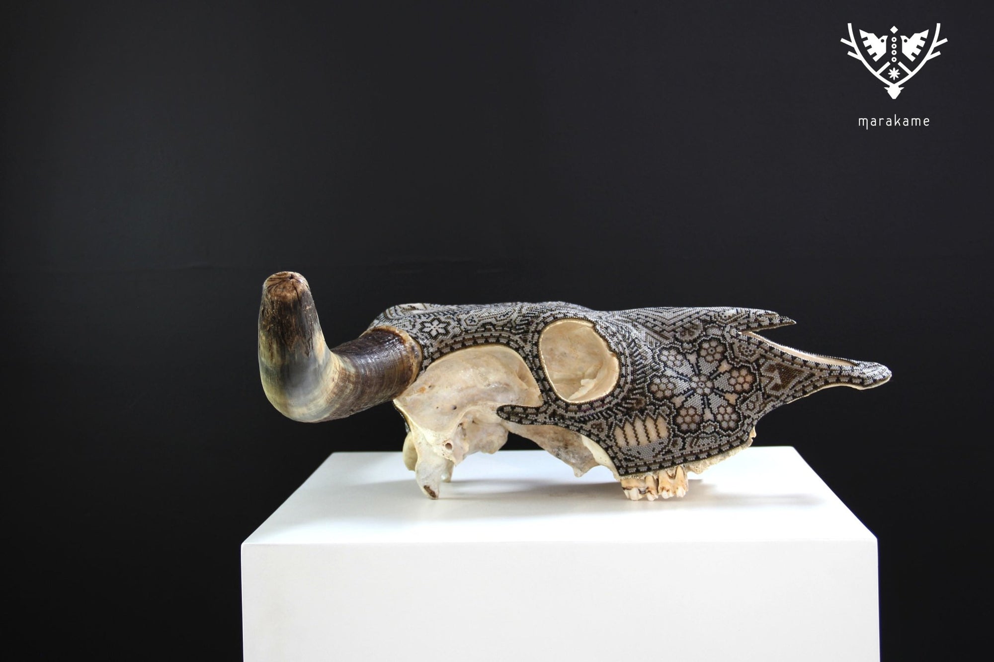 Crâne de vache Huichol Art - Grand Wexikia - Huichol Art - Marakame