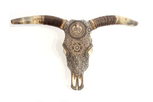 Cráneo de vaca Arte Huichol - Gran Wexikia - Arte Huichol - Marakame
