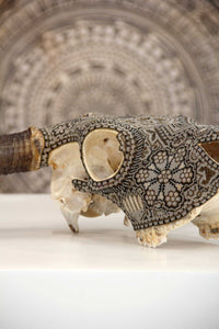 Arte Huichol del teschio di mucca - Grande Wexikia - Arte Huichol - Marakame