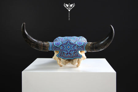 Cow Skull Huichol Art - Haramara - Huichol Art - Marakame