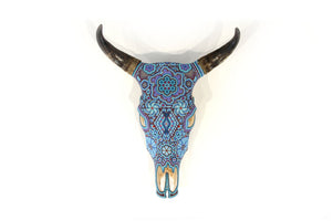 Crâne de vache Art Huichol - Haramara - Art Huichol - Marakame
