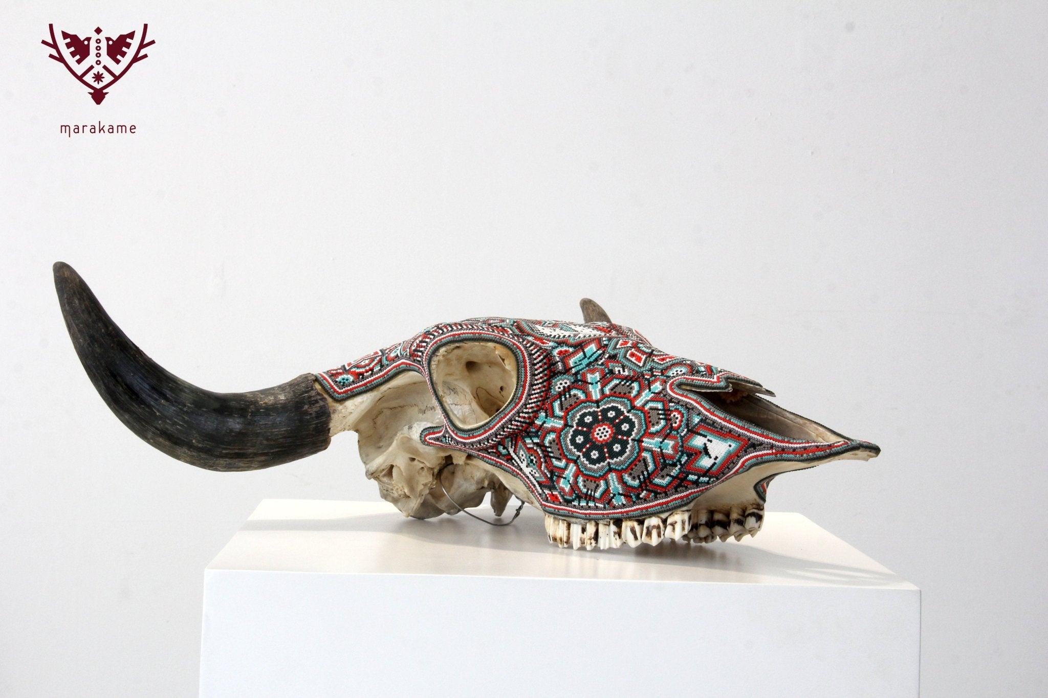 Crâne de vache Art Huichol - Haramara Nusa - Art Huichol - Marakame