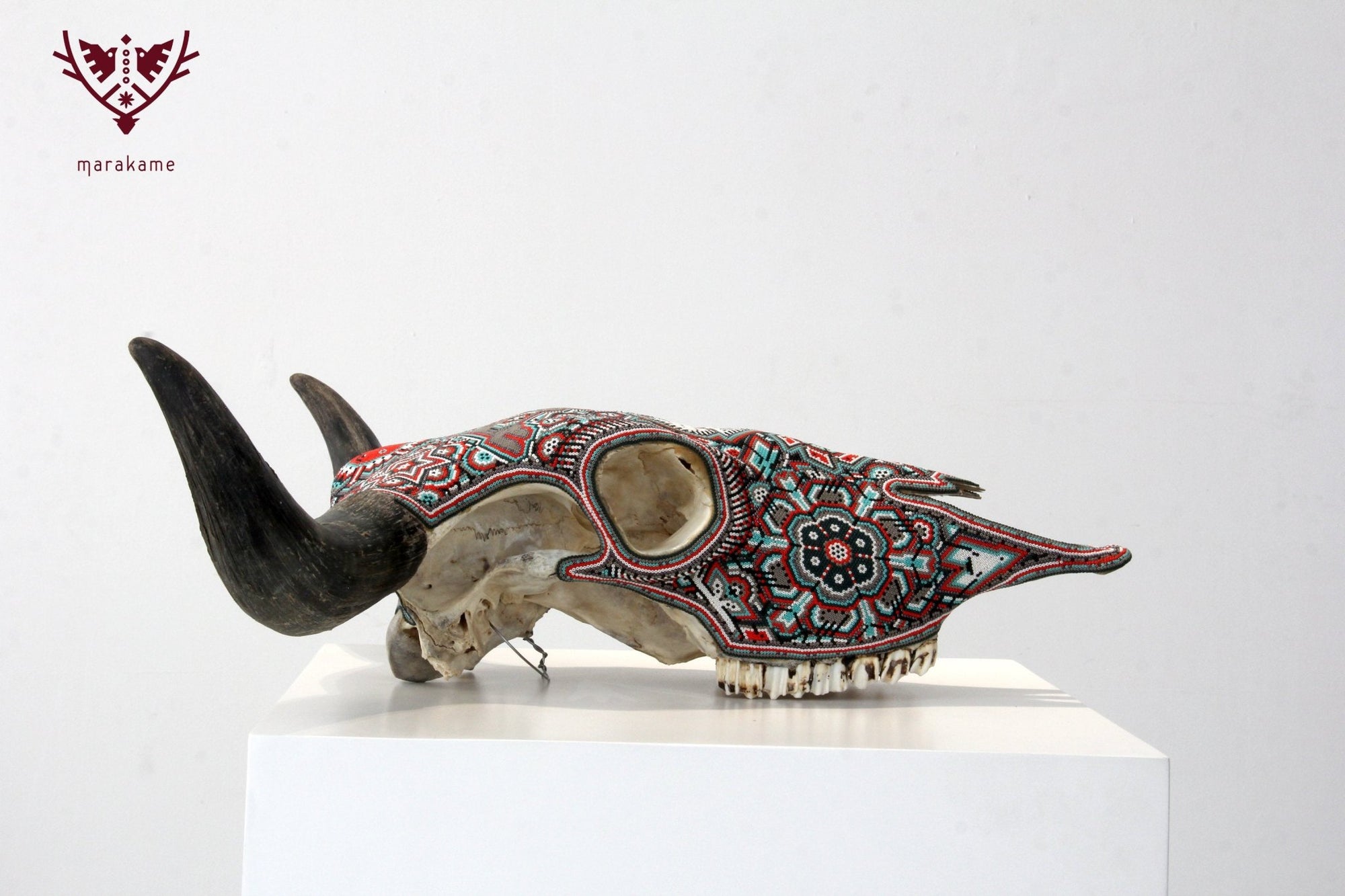 Cow Skull Huichol Art - Haramara Nusa - Huichol Art - Marakame