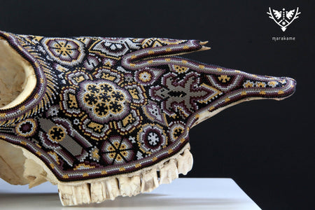 Cow Skull Huichol Art - Hikuri II - Huichol Art - Marakame