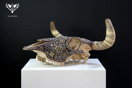 Cow Skull Huichol Art - Hikuri II - Huichol Art - Marakame