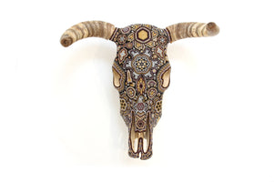 Crâne de vache Huichol Art - Hikuri II - Huichol Art - Marakame