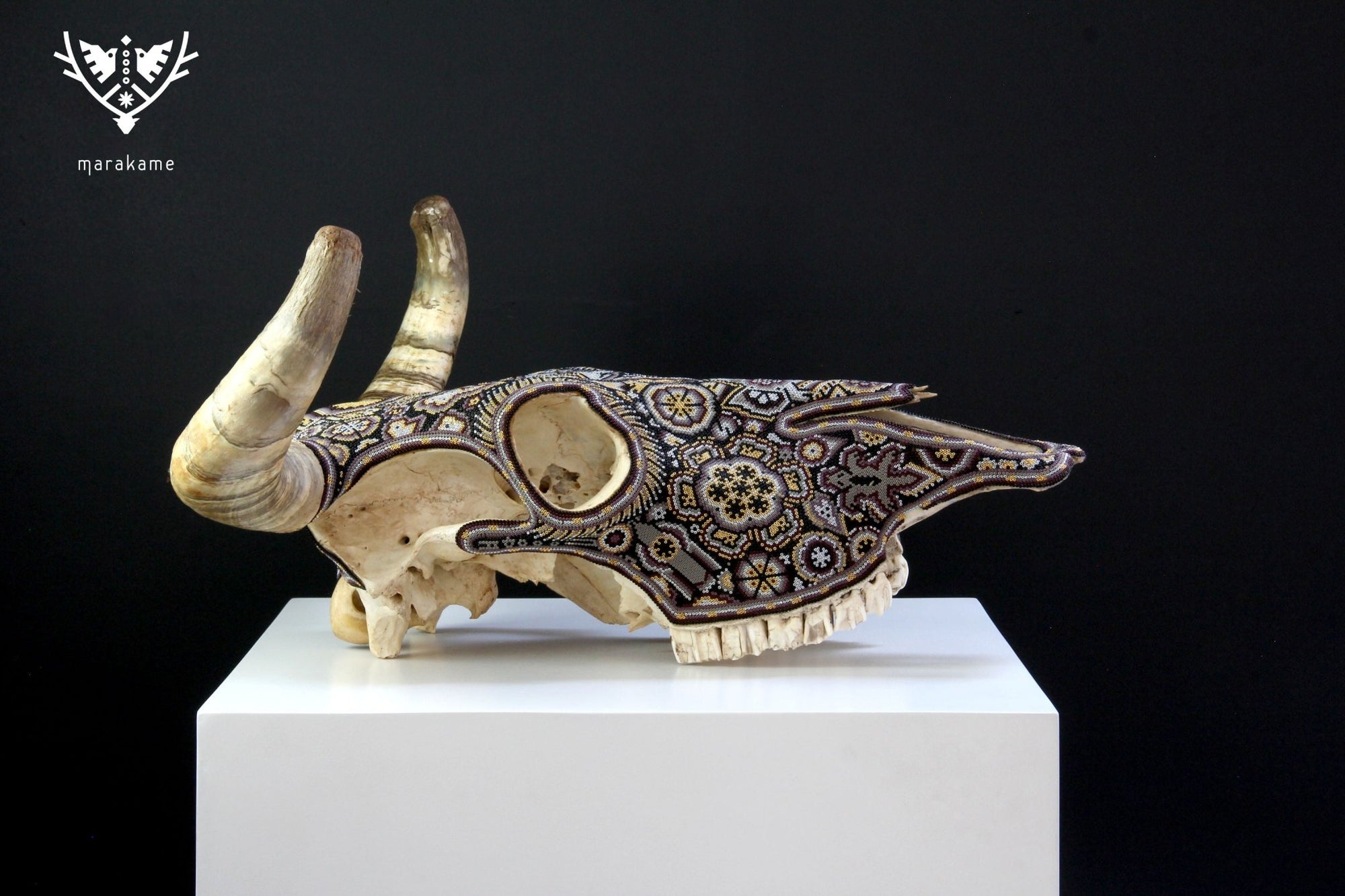 Cow Skull Huichol Art - Hikuri II - Huichol Art - Marakame