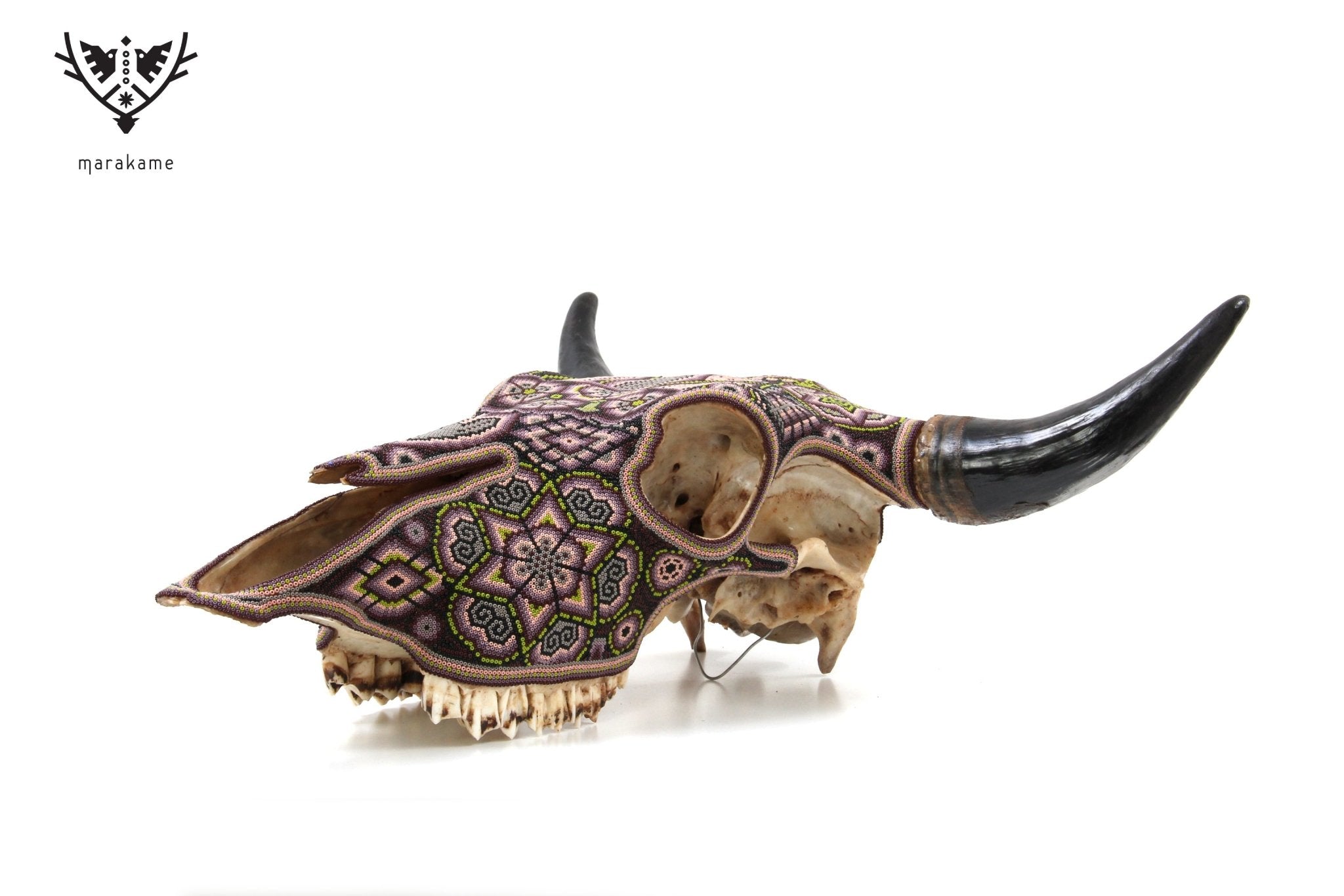 Cráneo de vaca Arte Huichol - Iku - Arte Huichol - Marakame