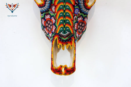 Cow skull Huichol art - iku maxa - Huichol art - Marakame