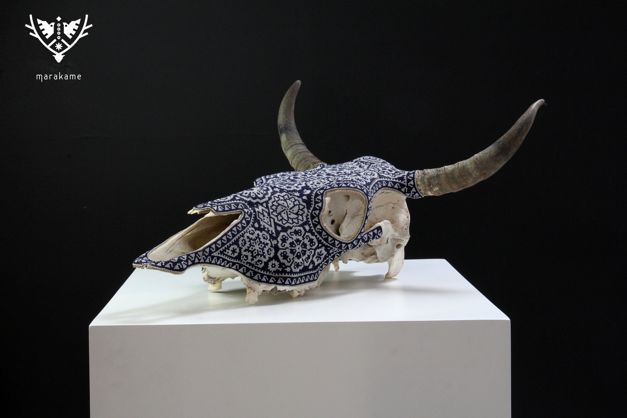 Crâne de vache Art Huichol - Jícuri - Art Huichol - Marakame