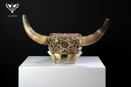 Cow Skull Huichol Art - Kauyumarie - Huichol Art - Marakame