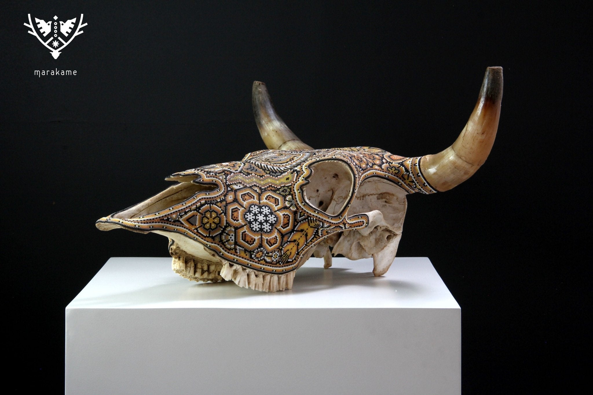 Kuhschädel Huichol Art - Kauyumarie - Huichol Art - Marakame