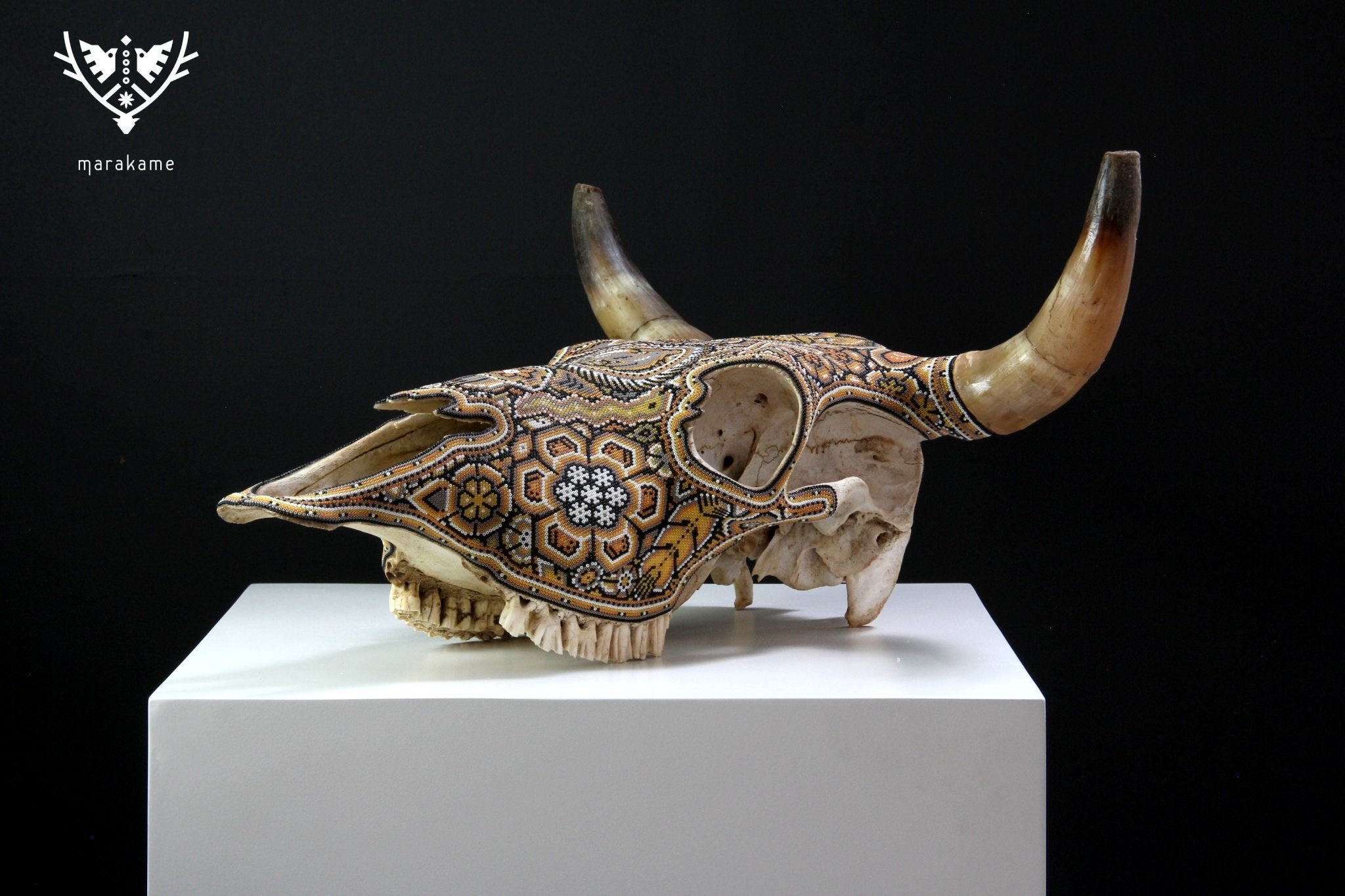 Cow Skull Huichol Art - Kauyumarie - Huichol Art - Marakame