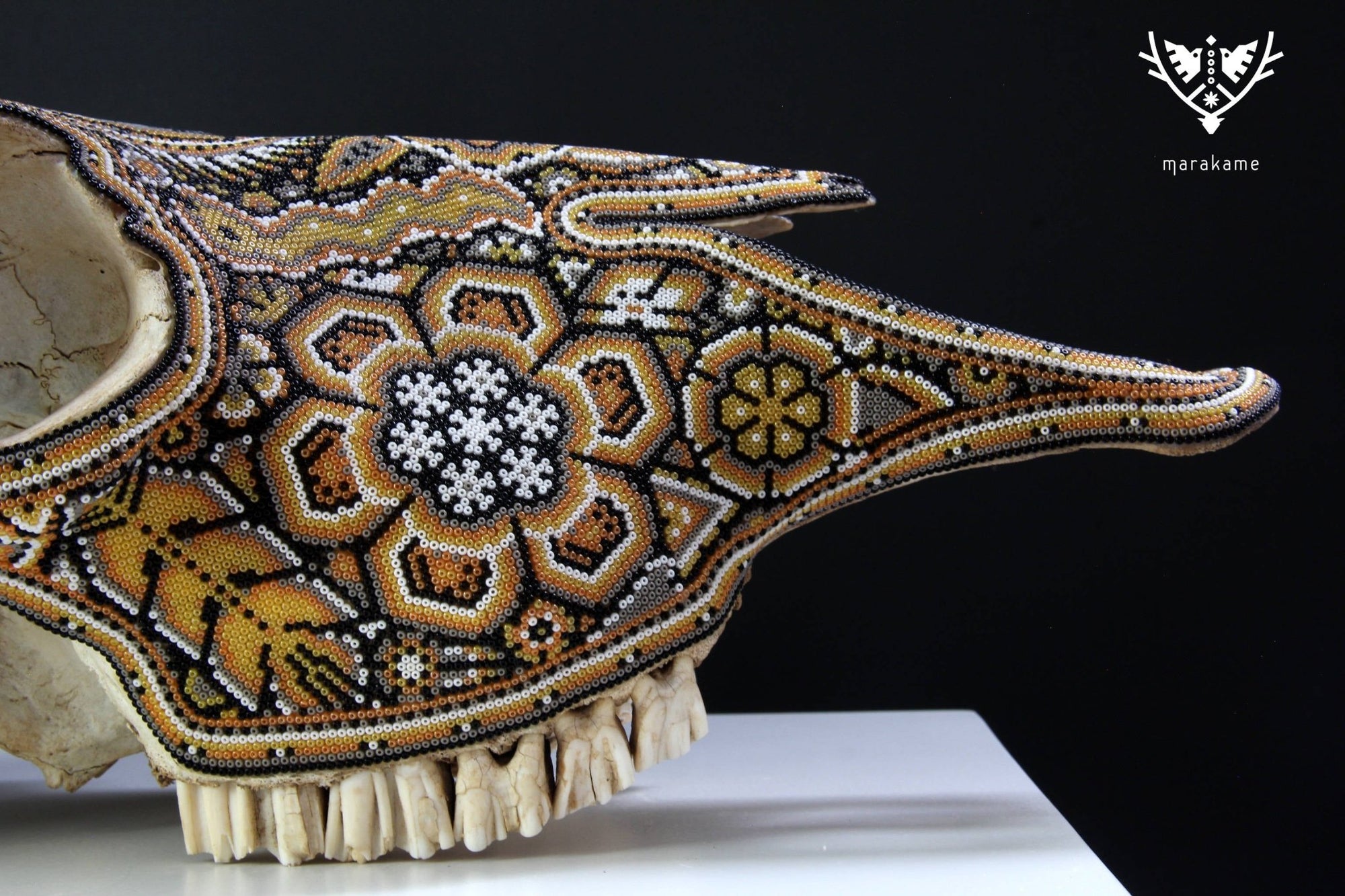 Cow Skull Huichol Art - Kauyumarie - Huichol Art - Marakame