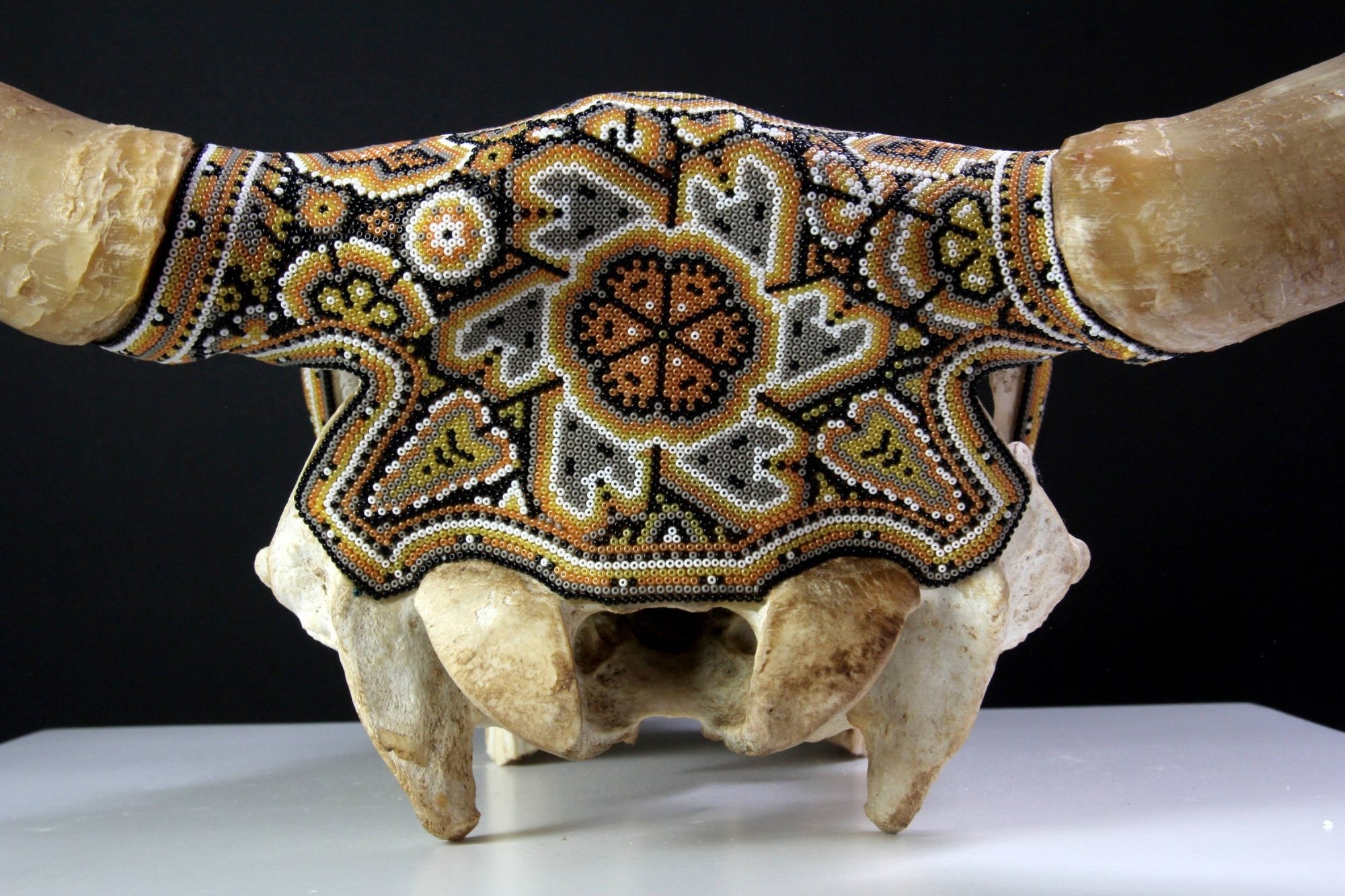 Cow Skull Huichol Art - Kauyumarie - Huichol Art - Marakame