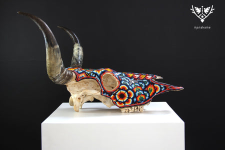 Cow Skull Huichol Art - Maxa kuaxi - Huichol Art - Marakame