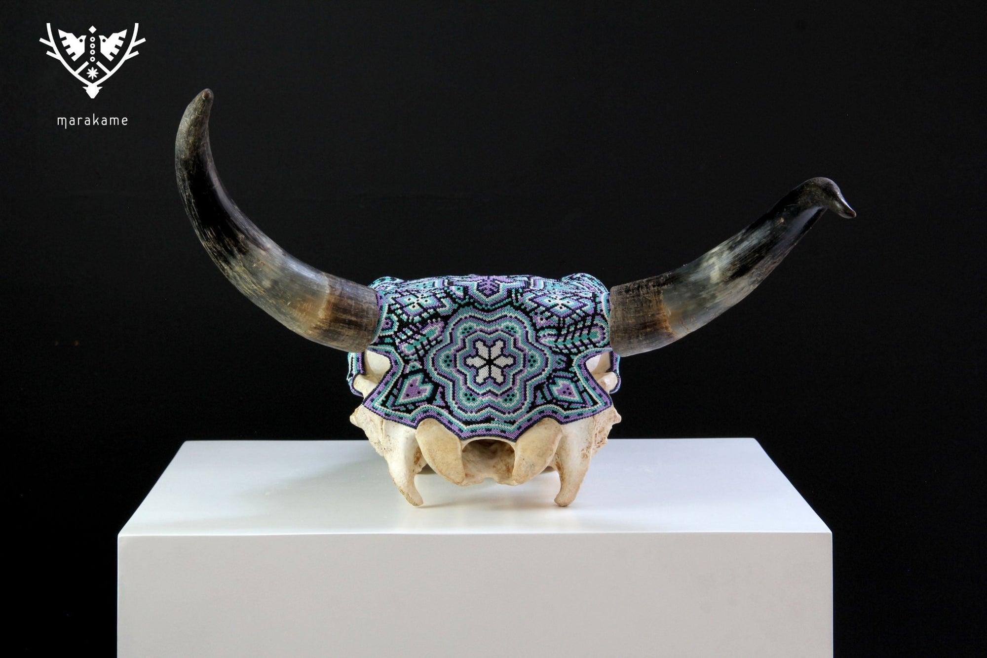 Teschio di Mucca Arte Huichol - Mayes - Arte Huichol - Marakame