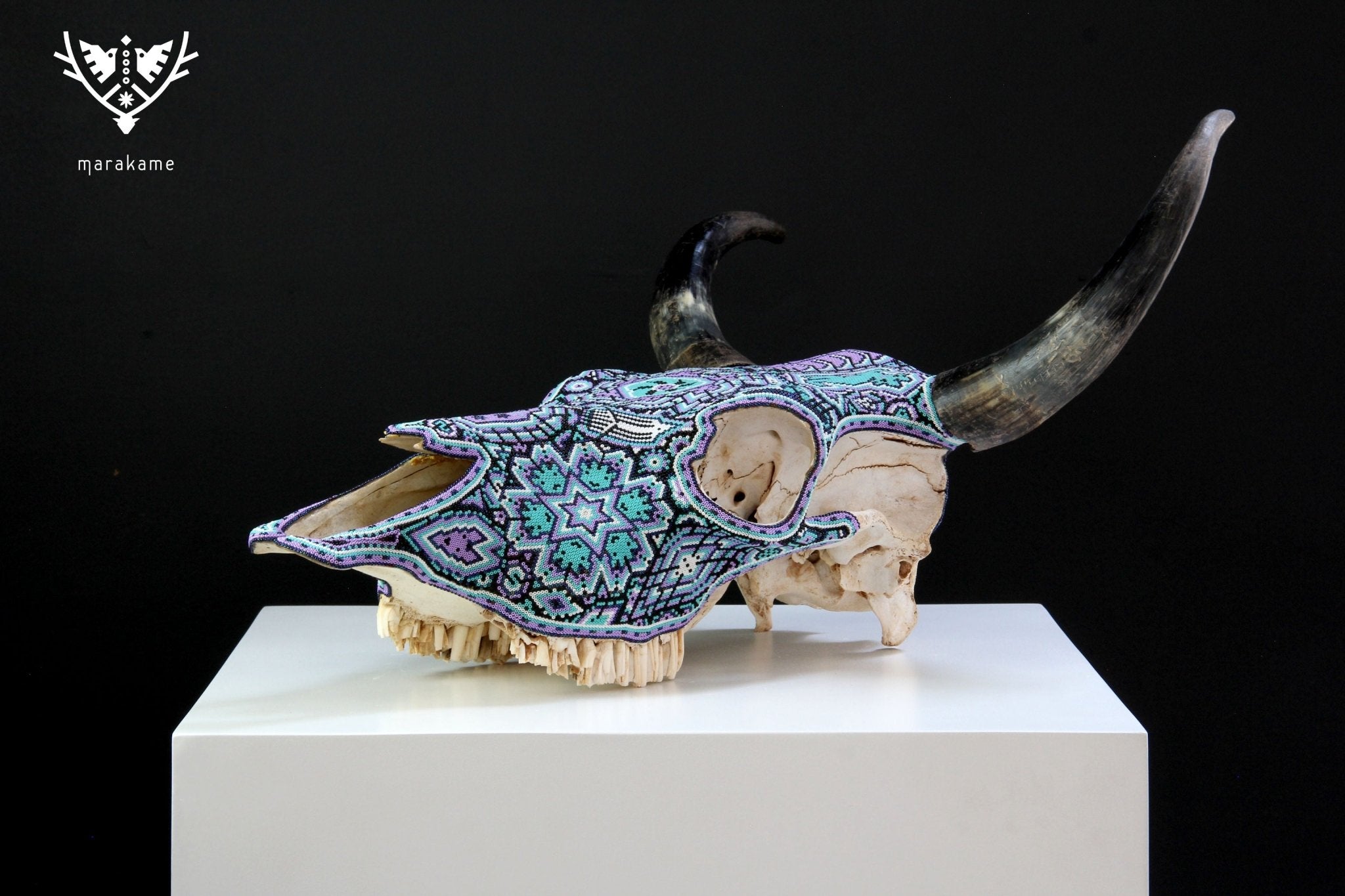 Teschio di Mucca Arte Huichol - Mayes - Arte Huichol - Marakame