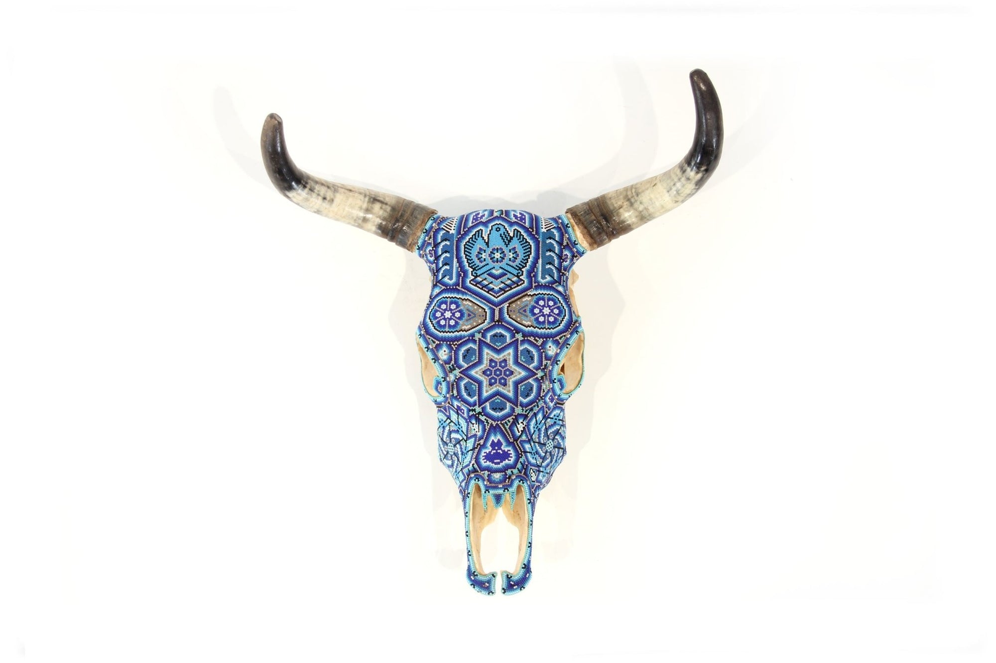 Cráneo de vaca Arte Huichol - Muwieri yuawi - Arte Huichol - Marakame