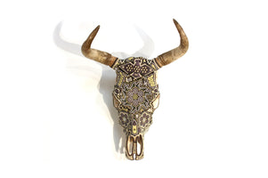 Crâne de vache Art Huichol - Nierika miire II - Art Huichol - Marakame