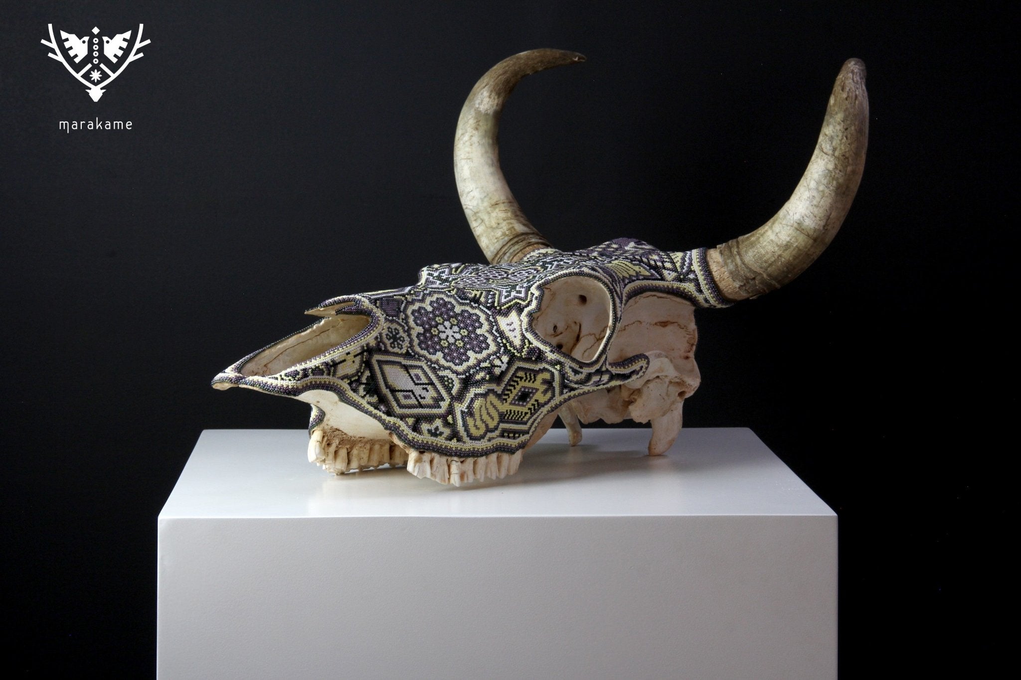 牛の頭蓋骨のウイチョル アート - ニエリカ ミイレ II - ウイチョル アート - マラカメ