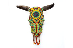 Teschio di mucca Huichol Art - Niwetsika - Huichol Art - Marakame