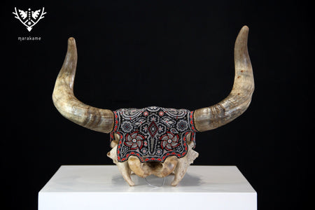 Cow Skull Huichol Art - Pariya - Huichol Art - Marakame