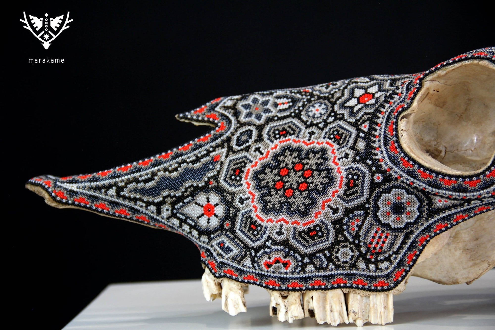 Cow Skull Huichol Art - Pariya - Huichol Art - Marakame