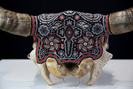 Cow Skull Huichol Art - Pariya - Huichol Art - Marakame